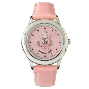 Tintenfisch Koch Cartoon Armbanduhr