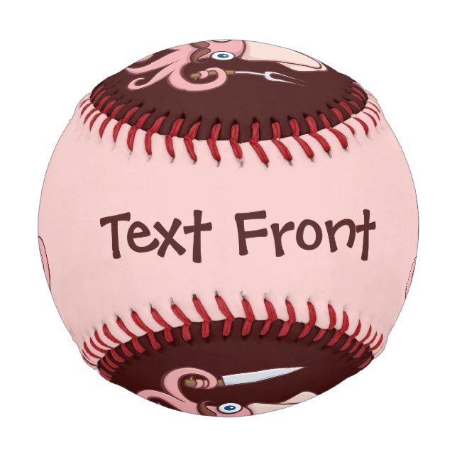 Tintenfisch Koch Cartoon Baseball (Vorderseite)