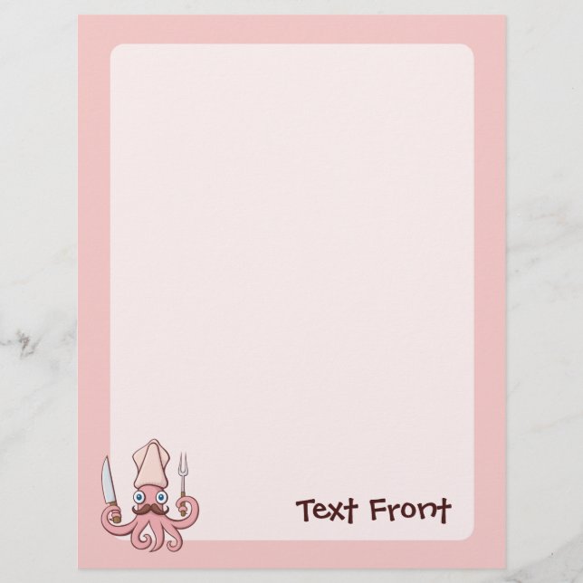 Tintenfisch Koch Cartoon Flyer (Vorne)