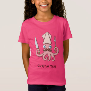 Tintenfisch Koch Cartoon T-Shirt