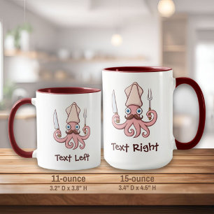 Tintenfisch Koch Cartoon Tasse