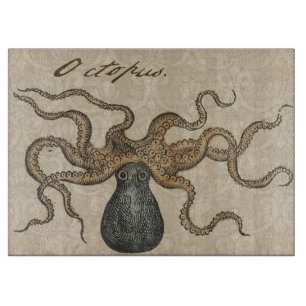 Tintenfisch Kraken Antik Küsten Meeresfauna Schneidebrett