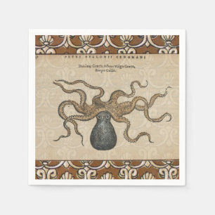 Tintenfisch Kraken Antik Küsten Meeresfauna Serviette