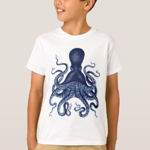 Tintenfisch, Kraken, vintage, Gravur, nautisch, ma T-Shirt
