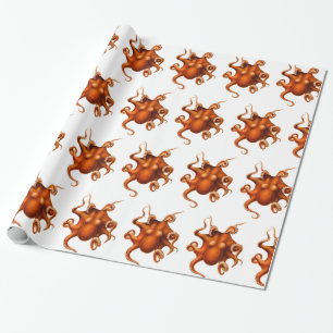 Tintenfisch Kraken Vintage-Kunstillustration Geschenkpapier