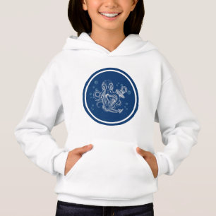 Tintenfisch mit Anker Hoodie