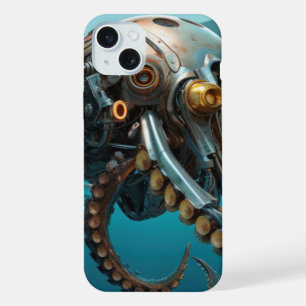 Tintenfisch mit Steampunk-Rüstung iPhone 15 Plus Hülle