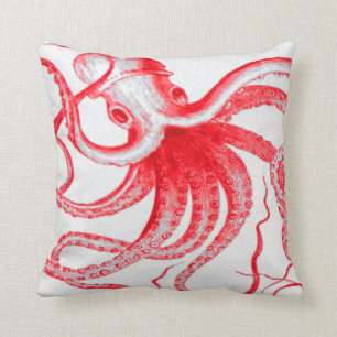 Tintenfisch Nautical Steampunk Vintage Kraken Mons Kissen