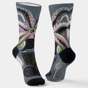Tintenfisch oder Riesenkalf, Vintage Meeresleben T Socken