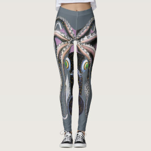 Tintenfisch oder Riesenkrake, Vintage Meeresleben Leggings