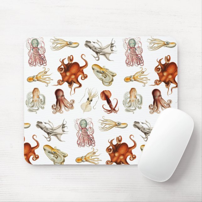 Tintenfisch Oktopus Wassermalerei Ozean Tiere  Mousepad (Mit Mouse)