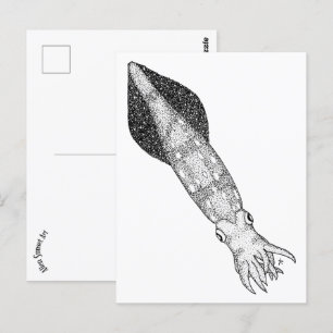 Tintenfisch Postkarte