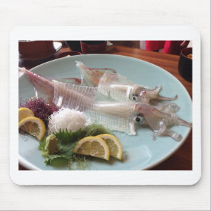Tintenfisch Sashimi Japanisches Essen zum Mittages Mousepad