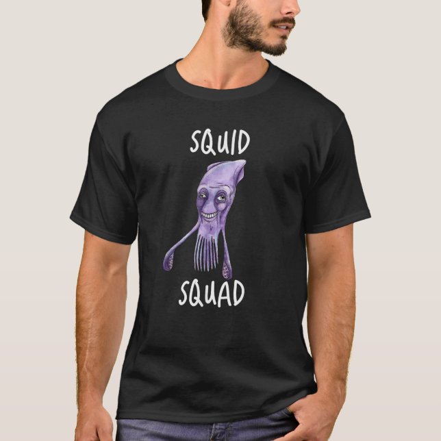 Tintenfisch Squad Funny T-Shirt (Vorderseite)