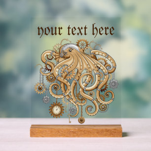 Tintenfisch Steampunk Retro Mechanische Fantasie Acrylschild