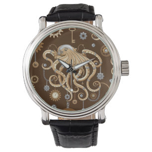 Tintenfisch Steampunk Retro Mechanische Fantasie Armbanduhr
