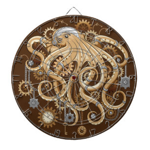 Tintenfisch Steampunk Retro Mechanische Fantasie Dartscheibe