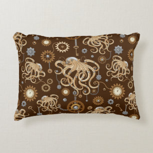 Tintenfisch Steampunk Retro Mechanische Fantasie Dekokissen