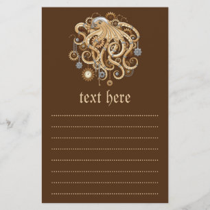 Tintenfisch Steampunk Retro Mechanische Fantasie Flyer