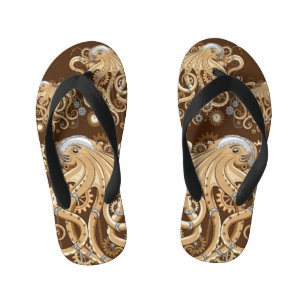 Tintenfisch Steampunk Retro Mechanische Fantasie Kinderbadesandalen