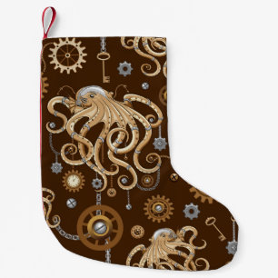 Tintenfisch Steampunk Retro Mechanische Fantasie Kleiner Weihnachtsstrumpf
