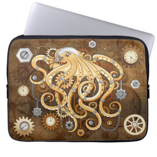 Tintenfisch Steampunk Retro Mechanische Fantasie Laptopschutzhülle