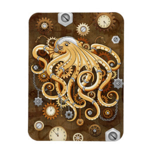 Tintenfisch Steampunk Retro Mechanische Fantasie Magnet