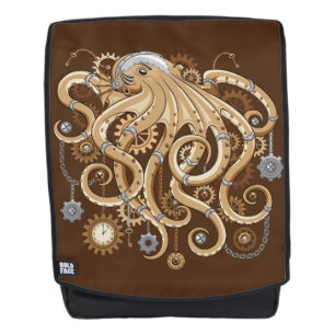 Tintenfisch Steampunk Retro Mechanische Fantasie Rucksack