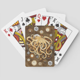 Tintenfisch Steampunk Retro Mechanische Fantasie Spielkarten
