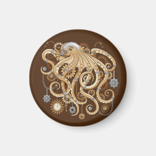 Tintenfisch Steampunk Retro Mechanische Fantasy Magnet