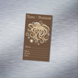 Tintenfisch Steampunk Retro Mechanische Fantasy Magnetische Visitenkarte