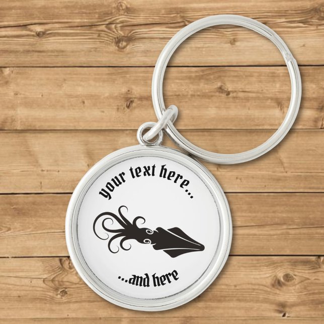 Tintenfisch-Symbol Schwarz Schlüsselanhänger (Von Creator hochgeladen)