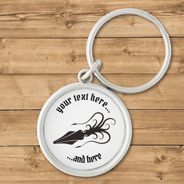 Tintenfisch-Symbol Schwarz Schlüsselanhänger (Von Creator hochgeladen)