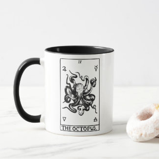 Tintenfisch-Tarotkarte Vintage-Meeresillustration Tasse