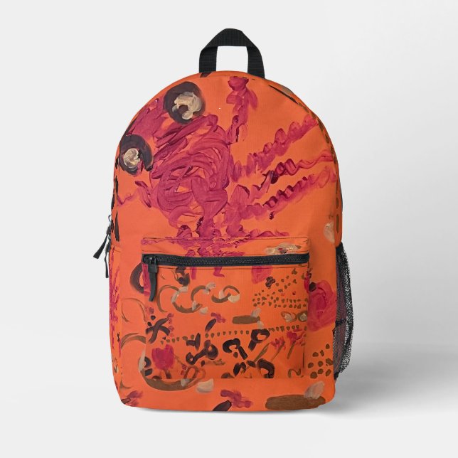 Tintenfisch Tatoo - die richtige Art von Verrückth Bedruckter Rucksack (Vorderseite)