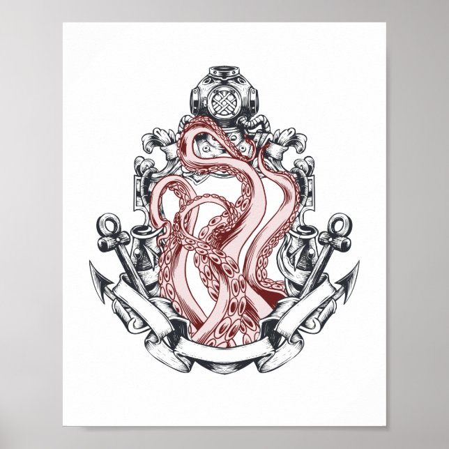 Tintenfisch Tentacles out Mirror Lovecraftian Horr Poster (Vorne)