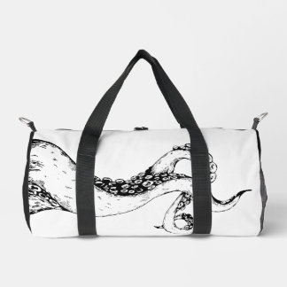 Tintenfisch Tentakel schwarz auf weißem Reisetasch Duffle Bag