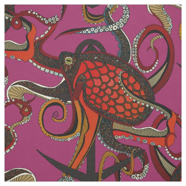 Tintenfisch-Tinte-Beerenpink Stoff (Muster)