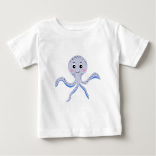 Tintenfisch unter dem Meer Kinder Muster Baby T-shirt