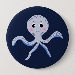 Tintenfisch unter dem Meer Kinder Muster Button