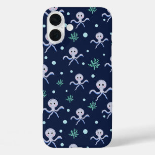 Tintenfisch unter dem Meer Kinder Muster iPhone 16 Plus Hülle