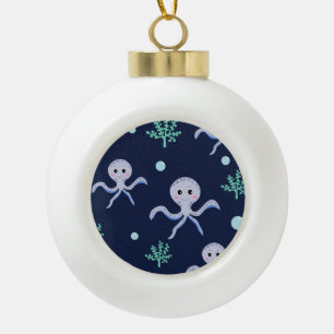 Tintenfisch unter dem Meer Kinder Muster Keramik Kugel-Ornament