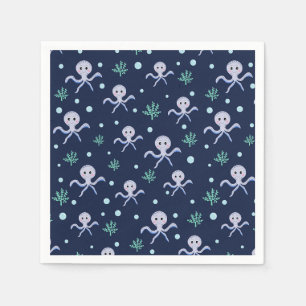 Tintenfisch unter dem Meer Kinder Muster Serviette