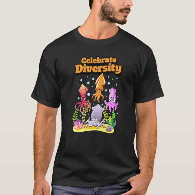 Tintenfisch Vielfalt feiern T-Shirt (Vorderseite)