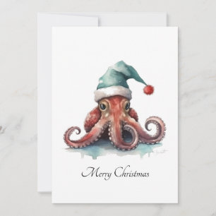 Tintenfisch-Weihnachtsfreude, individuell Einladung