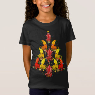 Tintenfisch Xmas Tree Geschenk Weihnachtsmannmütze T-Shirt