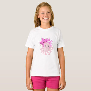 Tintenfische, Seesterne, rosa Korallenriff, Meeres T-Shirt