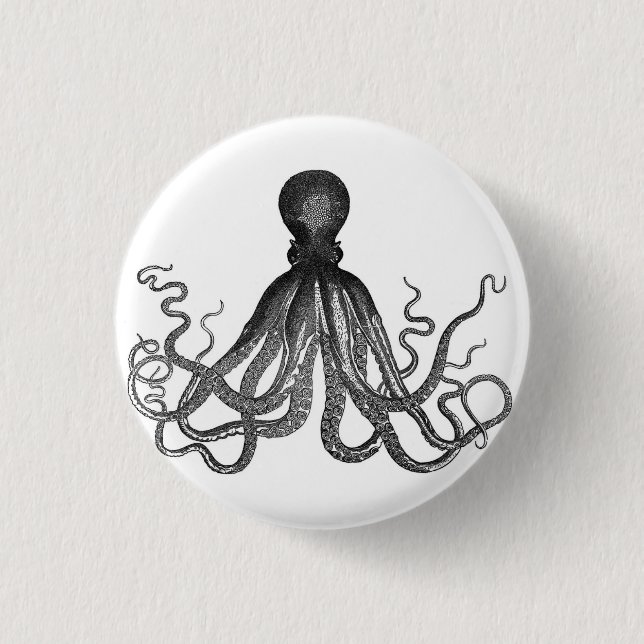 Tintenfischknopf Button (Vorderseite)