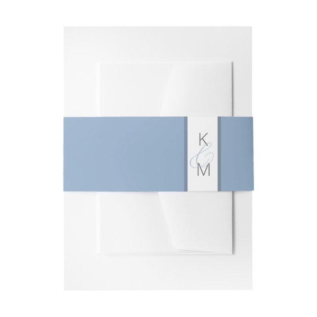 Tintenfluss Hochzeitblauer ID762 Einladungsbanderole (Vorderseite Beispiel)