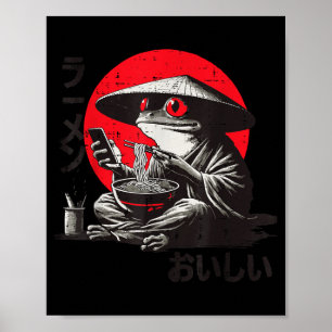 Tintenfrosch-Ninja-Handy-Ramen-Lecker-Vintage Poster